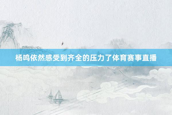 杨鸣依然感受到齐全的压力了体育赛事直播