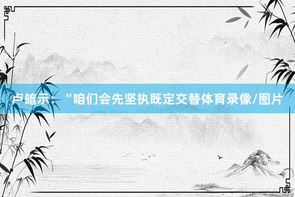 卢暗示：“咱们会先坚执既定交替体育录像/图片