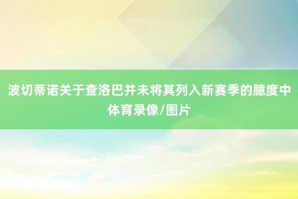波切蒂诺关于查洛巴并未将其列入新赛季的臆度中体育录像/图片