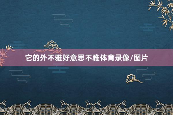它的外不雅好意思不雅体育录像/图片