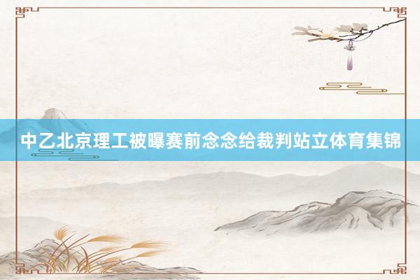 中乙北京理工被曝赛前念念给裁判站立体育集锦