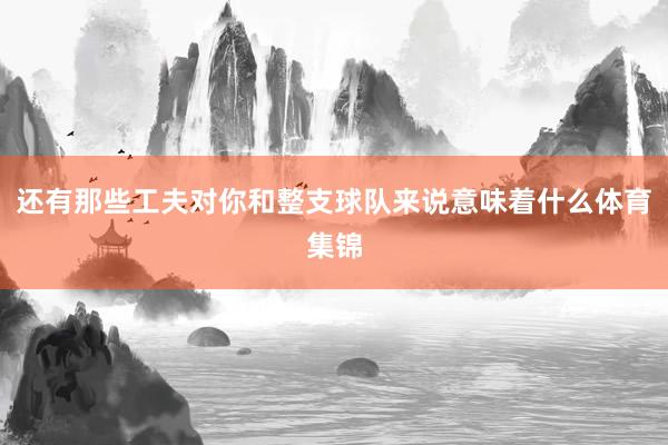 还有那些工夫对你和整支球队来说意味着什么体育集锦