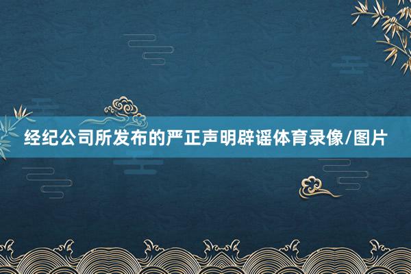经纪公司所发布的严正声明辟谣体育录像/图片