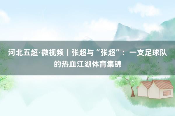 河北五超·微视频丨张超与“张超”：一支足球队的热血江湖体育集锦