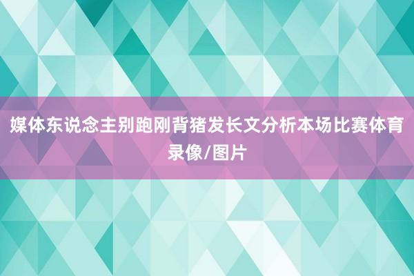 媒体东说念主别跑刚背猪发长文分析本场比赛体育录像/图片
