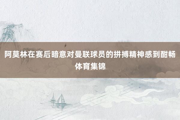 阿莫林在赛后暗意对曼联球员的拼搏精神感到酣畅体育集锦