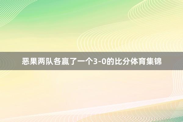恶果两队各赢了一个3-0的比分体育集锦