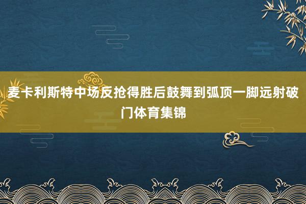 麦卡利斯特中场反抢得胜后鼓舞到弧顶一脚远射破门体育集锦