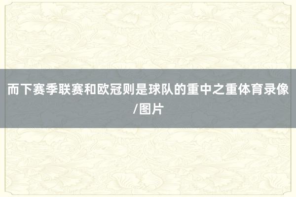 而下赛季联赛和欧冠则是球队的重中之重体育录像/图片