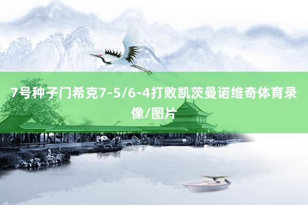 7号种子门希克7-5/6-4打败凯茨曼诺维奇体育录像/图片