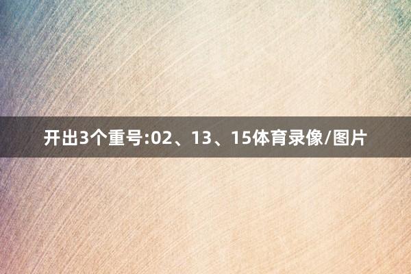 开出3个重号:02、13、15体育录像/图片